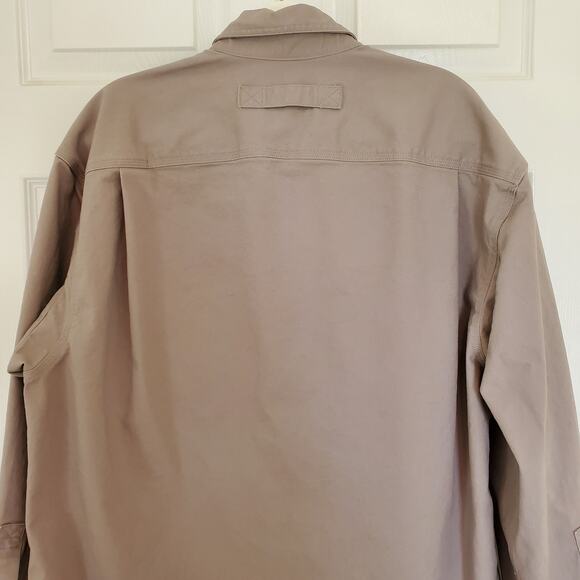 Duluth Mens Heavyweight Button-Down Long-Sleeved Shirt Gray/Taupe Size L - Picture 4 of 9